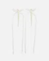 Simone Rocha Bow Ribbon Drip Earrings In White