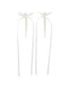 Simone Rocha Bow Ribbon Drip Earrings In White
