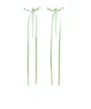 Simone Rocha Bow Ribbon Drip Earrings In White