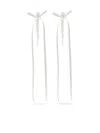 Simone Rocha Ribbon Bow Drip Earrings In White