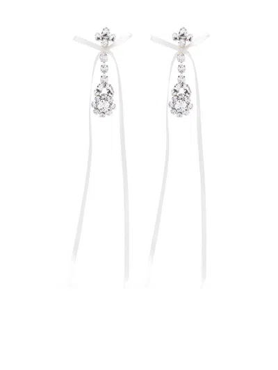 SIMONE ROCHA BOW RIBBON DROP EARRINGS