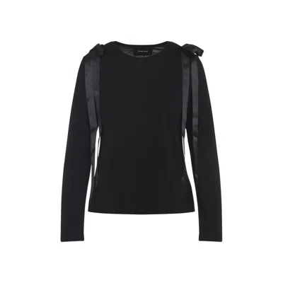 Simone Rocha Bow Ribbon T-shirt In Black