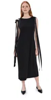Simone Rocha Bow-detail Jersey Midi Dress In Black