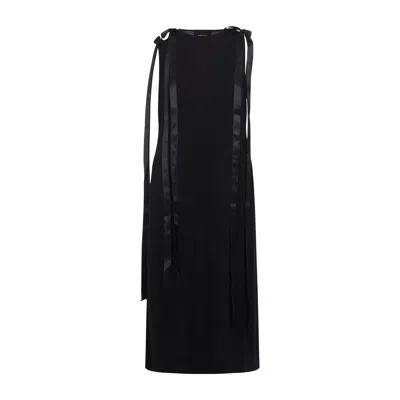 Simone Rocha Bow Ribbon Tail Dress In Black