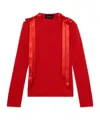 Simone Rocha Bow Ribbon Tail Long Sleeve T-shirt In Red