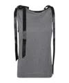 Simone Rocha Bow Ribbon Tail Tank Top In Gray