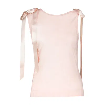 Simone Rocha Bow Ribbon Tail Tank Top -  - Synthetic - Pink