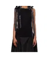 Simone Rocha Black Bow Ribbon Tail Tank Top In Black