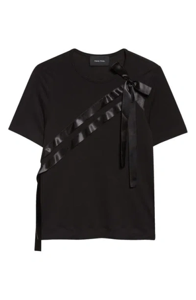 Simone Rocha Bow Sash Easy T-shirt In Black