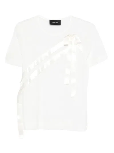 Simone Rocha "bow Sash" Easy T-shirt In White