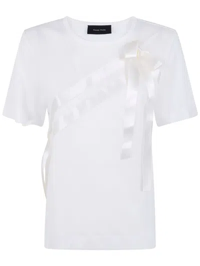 Simone Rocha Bow Sash Easy T-shirt In White