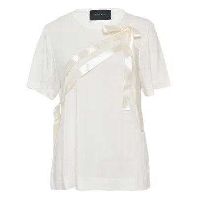 Simone Rocha Bow Sash Easy T-shirt In White