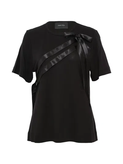 Simone Rocha Bow Sash Short-sleeves T-shirt In Black
