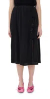 Simone Rocha Bow Slit Column Skirt Black In Black