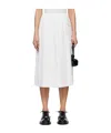 Simone Rocha White Bow Slit Column Midi Skirt In White