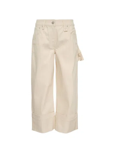 Simone Rocha Straight Leg Bow Loop Jeans In Neutral