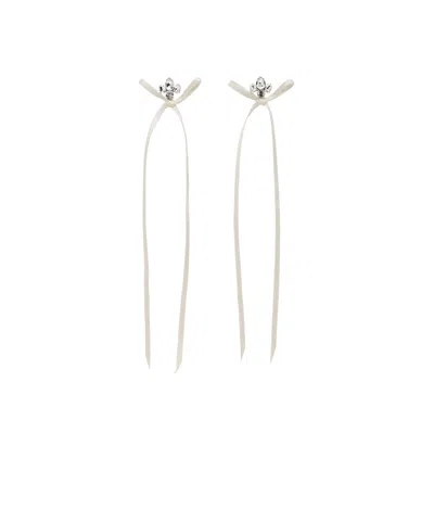 Simone Rocha Bow Stud Earrings In White