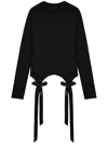 Simone Rocha Bow-detailed Lyocell-jersey T-shirt In Black