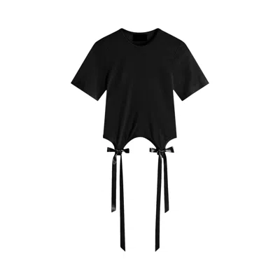 Pre-owned Simone Rocha Bow Tail Easy T-shirt 'black' | Women's Size M