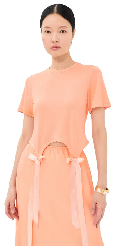 Simone Rocha Bow Tail Easy T-shirt Clementine In Orange