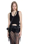 Simone Rocha Tank Top With Bow Tails And Asymmetric Hem In Black