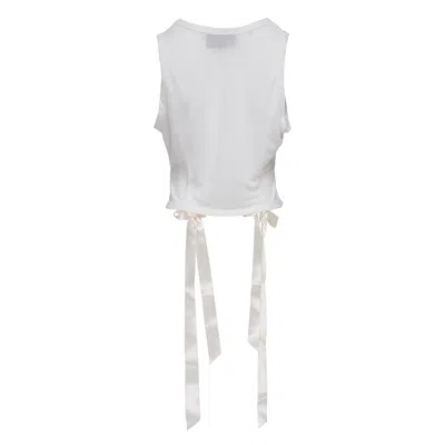 Simone Rocha Bow Tail Easy Tank In White