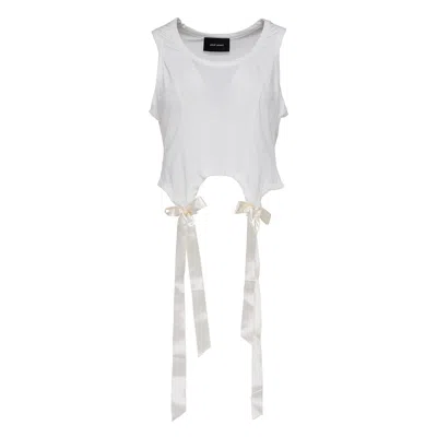 Simone Rocha Bow Tail Easy Tank In White