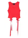Simone Rocha Red Bow Tail Easy Tank Top In Red