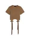 Simone Rocha Bow Tail Easy T-shirt In Brown