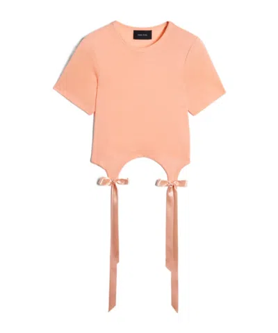Simone Rocha Bow Tail Easy T-shirt In Neutral