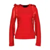 Simone Rocha Bow-embellished Satin-trimmed Lyocell-jersey Top In Red