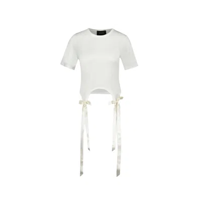 SIMONE ROCHA BOW TAILS EASY T-SHIRT - COTTON - WHITE