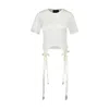 Simone Rocha Easy Ribbon-detailed Cotton T-shirt In White