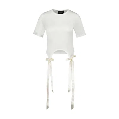 Simone Rocha Bow Tails Easy T-shirt In White