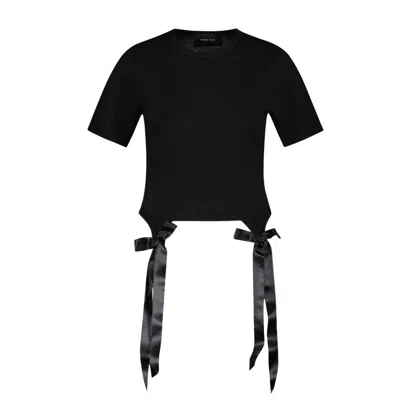 SIMONE ROCHA BOW TAILS T-SHIRT - COTTON - BLACK