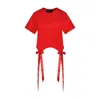 Simone Rocha Easy Bow-detail Short-sleeve T-shirt In Red