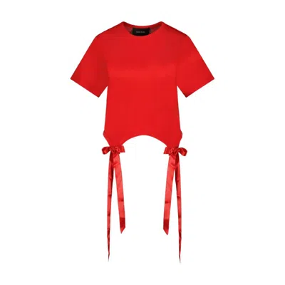 Simone Rocha Bow Tails T Shirt In Red