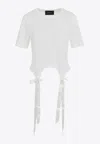 Simone Rocha Easy Ribbon-detailed Cotton T-shirt In White