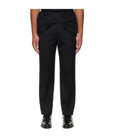 SIMONE ROCHA BOW-TIE BELT STRAIGHT LEG CASUAL PANTS
