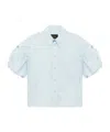 Simone Rocha Puffed-sleeve Pocket Shirt In Blue