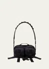 Simone Rocha Bow Zip Bum Crossbody Bag In Black Pearl