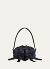 Simone Rocha Bow Zip Bum Crossbody Bag In Navy Jet