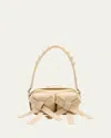 Simone Rocha Bow Zip Bum Crossbody Bag In Stone Pearl