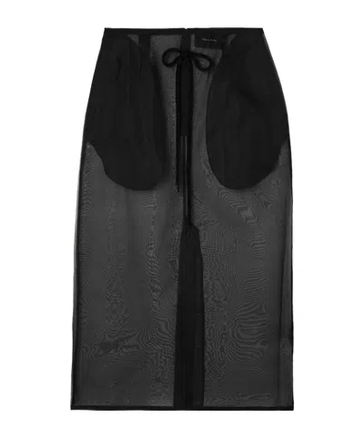 Simone Rocha Bow-decorated Midi Skirt In Black