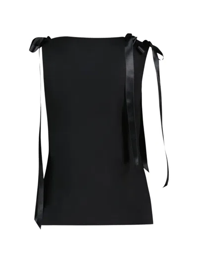 Simone Rocha Bow-detail Tank Top In Black