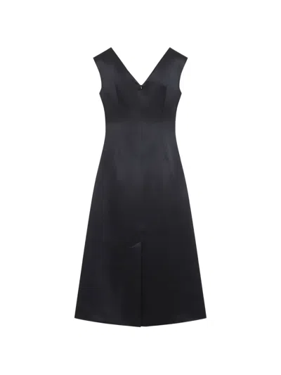 Simone Rocha Bow-embellished Floral-appliqué Midi Dress In Black