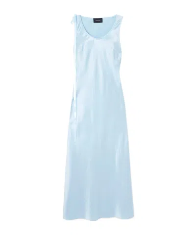 Simone Rocha Bow-embellished Silk Midi Dress In Blue