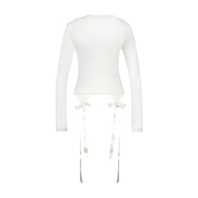 Simone Rocha Bow-tail Long Sleeve T-shirt In White