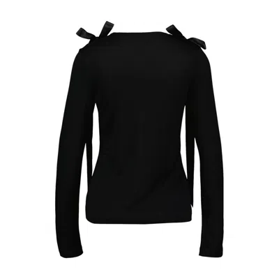 Simone Rocha Bow-tie Shoulder T-shirt In Black