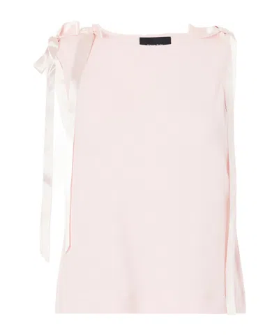 Simone Rocha Bow-trimmed Jersey Tank In Neutral